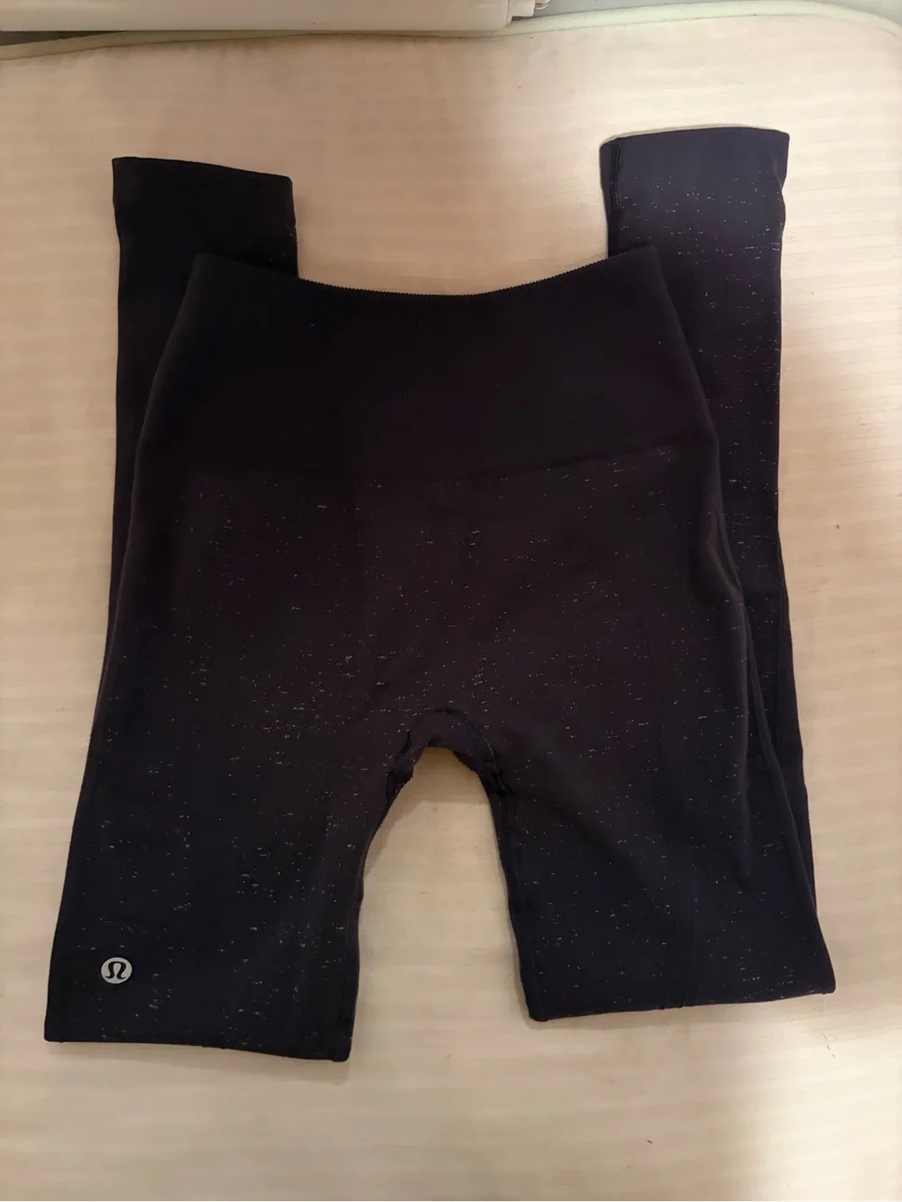 lululemon athletica Black Leggings with Silver Speckle